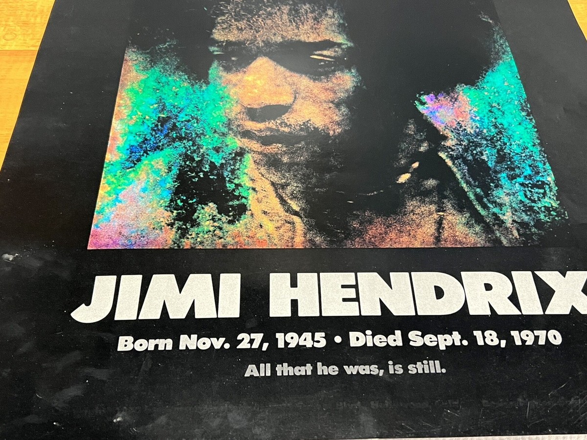 Jimi Hendrix Original 1970 Vintage Music Poster Memorial