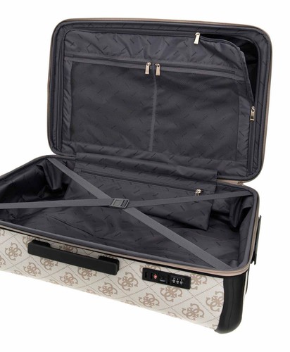 GUESS 28 In 8-Wheeler Exp. L Trolley Dark Taupe Logo creme taupe Neu - Bild 3 von 3