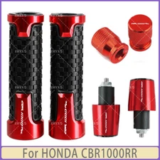Red - For HONDA CBR1000RR NEW Motorcycle Handlebar Grips Bar End Cap Tire Valve