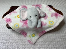 Little Miracles Gray Elephant Plush Lovely Security Blanket 12" square