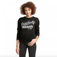 New Official Harry Potter "Exceptionally Ordinary" Sweater Juniors Medium Black