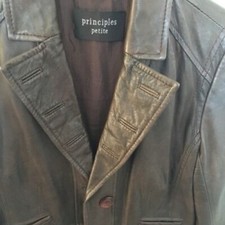 Principles Women’s Leather Blazer Jacket Size 6