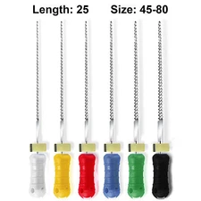 Sky Choice K-Files - 25 mm Length, Assorted Colors Sizes 45-80  w/Rubber Stopper