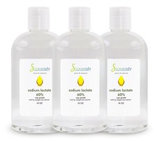 SODIUM LACTATE 60% USP Pure Natural Preservative 48 OZ (3 X 16 OZ)