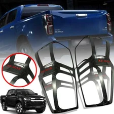 Tail Light Lamp Cover Black Carbon Red Logo Fits Isuzu D-max Pickup 2020-2022