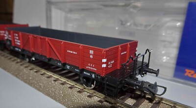 Set de 2 wagons à ranchers pivotants, type Ks, SNCF - Roco 6600119 - chargés bobines