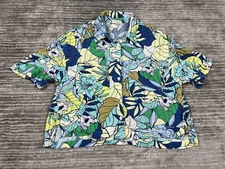 A New Approach Top Womens Medium Multicolor Floral Button Up Short Sleeve