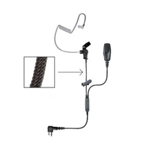 Klein Patriot-M1-BR 2-Wire Earpiece Braided Cable for Motorola 2-Pin Radios