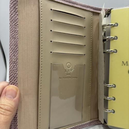 Franklin Covey Planner Size 4 Compact 4.25x 6.75 Cream Lilac Buckle Snap - Picture 7 of 14