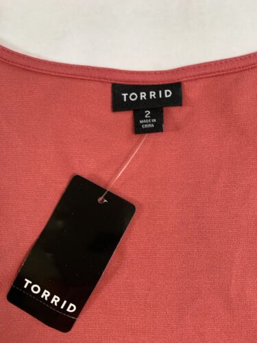 Torrid Ponte Square Neck Zip Up Tank Woman’s Size 2X (18-20) Holly Berry Pink - Picture 4 of 9