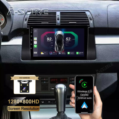 2+32GB Android 14 Autoradio Navi Für BMW E53 E53 X5 E39 GPS WIFI CarPlay +Kam