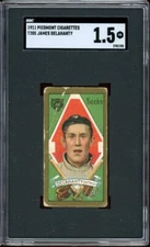 1911 T205 Piedmont Cigarettes Baseball Jim Delahanty SGC 1.5
