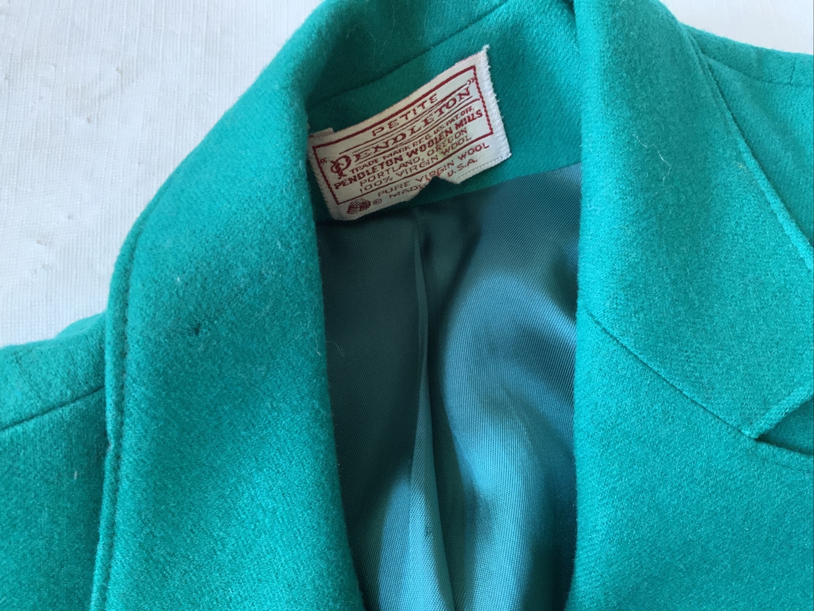 Pendleton Virgin Wool Single Button  Blazer Green… - image 9