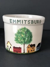 RRP Co Roseville Ohio USA Stoneware Crock Bowl 1 pt low ~ EMMITSBURG