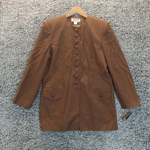 Neu Atrium Collection Damen Jacke Größe 14 braun Knopfleiste Schulterpolster Vintage - Bild 1 von 10