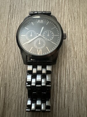 Stylish FMD Mens Japan Movt Black Steel Back Analog Quartz