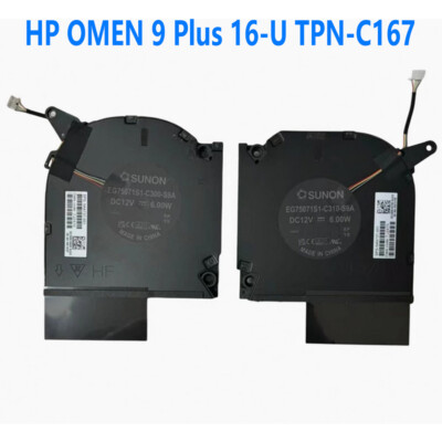 Laptop Cooler Fan FOR HP OMEN 9Plus 16-U TPN-C167 CPU GPU Cooling Fan N44737-001