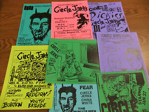 Circle-Jerks-Repo-Concert-Flyer-Lot-Dickies-MDC-China-White-Minutemen-Bags-Gears