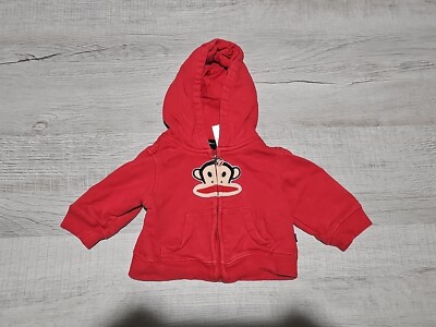 Paul Frank Small Paul-Baby-full Zip Hoodie 12 Months Faded Red