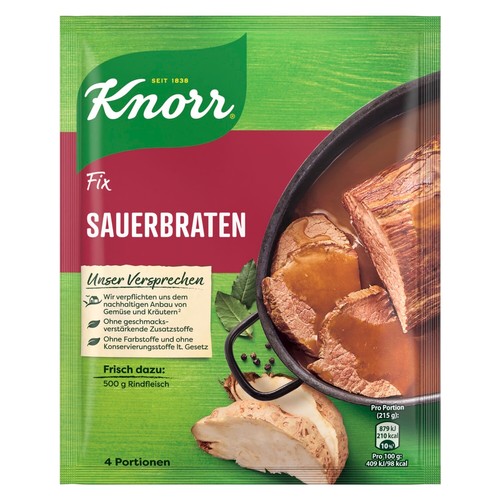 Knorr SAUERBRATEN sauce packet pack of 1/4 servings Made in Germany