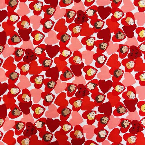 2001 "I'M A GIRL" ALEXANDER HENRY FABRICS nicole de leon VALENTINE Heart FABRIC - Picture 4 of 17