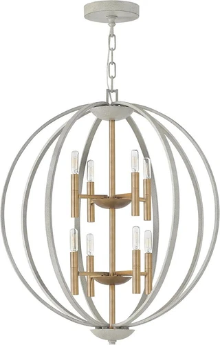 Hinkley Euclid 3468CG Transitional Eight Light Foyer Pendant, Cement Gray - Picture 1 of 8