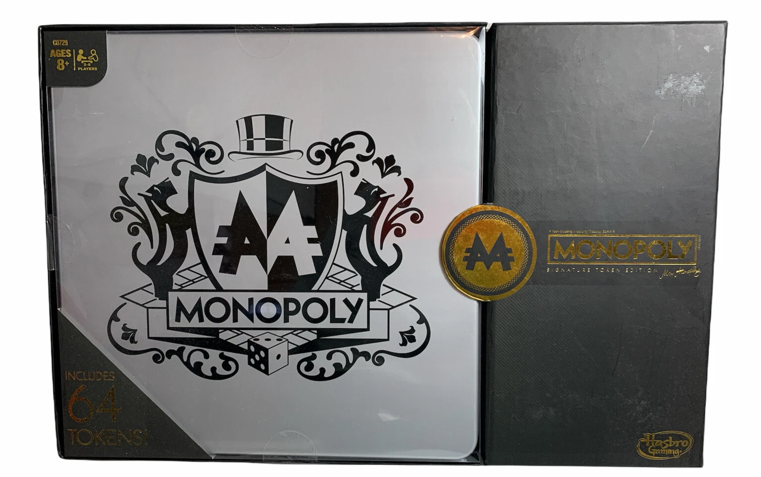 MONOPOLY 64 Pieces Signature Token Edition Board Game Hasbro