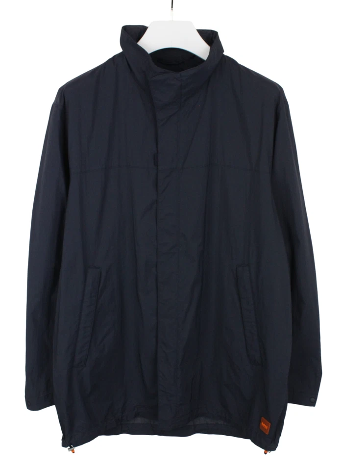 Hugo Boss Onan Jacke Herren (Eu) 56 Versteckte Kapuze Halb Netzfutter Marine Mid - Bild 1 von 4