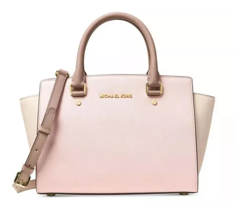 MICHAEL Michael Kors Selma Mini Color-Blocked Cross-Body Bag in Pink