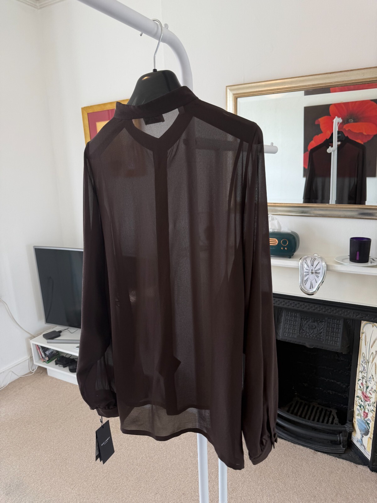 Camicia Saint Laurent in seta marrone