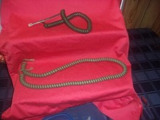 2 GREEN STRETCH COILED TELEPHONE RECEIVER CORDS