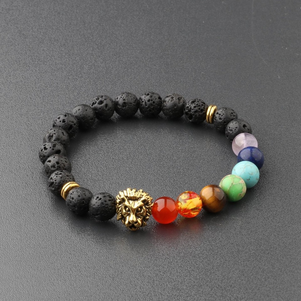 2-Pack Lava Stone Healing Bracelet – Chakra Beads, Reiki, Essential Oil Diffusing, Stretch Fit (8mm Beads, 40g) - View #6