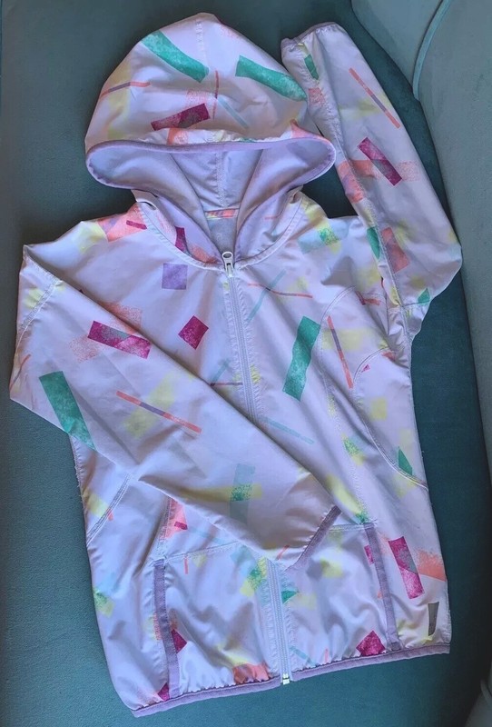 ZELLA GIRL WHITE HOODED FULL ZIPUP PERFORMANCE ACTIVEWEAR JACKET GIRLS SMALL 7/8