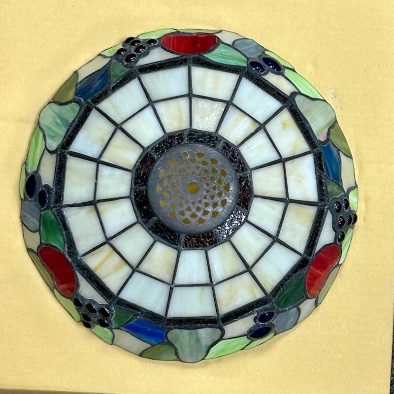 Pantalla de vidrio estilo Tiffany Emerson vintage solo de un kit de luces de ventilador de techo LK34 Foto 4 de 4