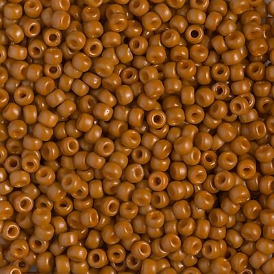 Miyuki Round Rocailles Size 8/0 Seed Bead DURACOAT Opaque Dyed Persimmon 22GM