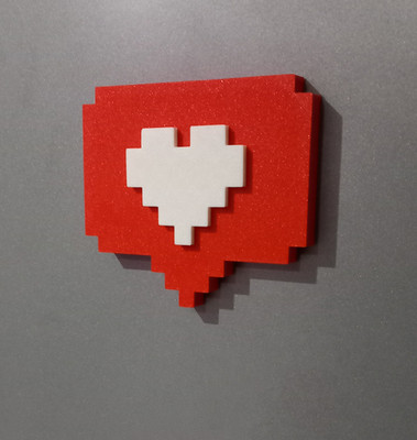 8-Bit Pixel Herz 3D Kühlschrankmagnet - Geeks, Retro Gamer, Valentinstag Geschenk