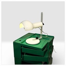 Lampe De Table Vintage Oluce Série Flash Design Joe Colombo 1969 Blanche