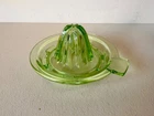 Vintage Uranium Glass Vaseline Glass Reamer Lemon Juicer by Anchor Hocking EX++