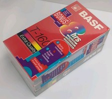 BASF Sealed 3 Pack VHS Tapes - 1X T-160 (Super High Grade) and 2X T-160