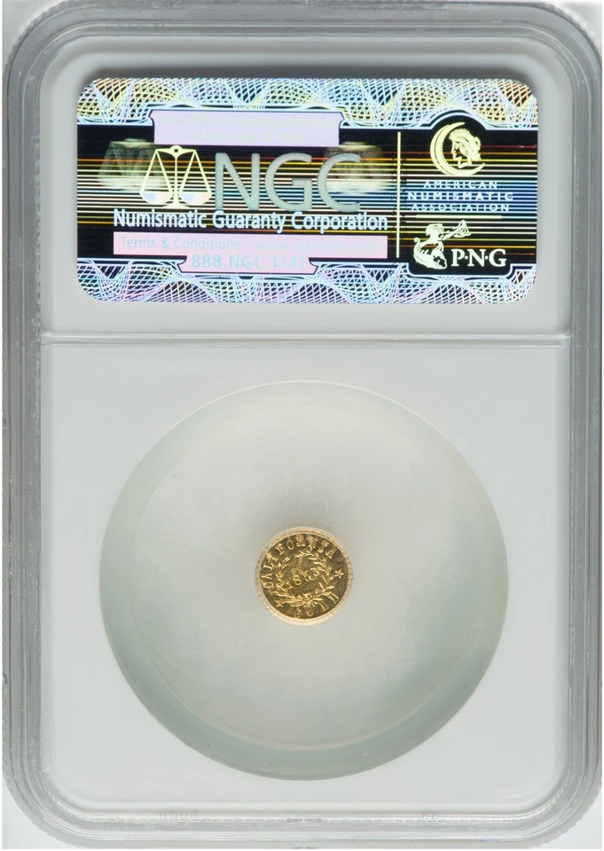 1853 G25C California Gold, Round, Arms of California / NGC MS66 NGC / GOLD! - Image 4 of 4