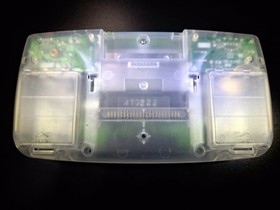 SEGA GameGear w/ PowerAdapter-RECAPPED-NewGlassCover-NewClearShell-FIRM!-7357