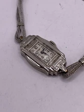 Vintage Antique Ladies Elgin Wrist Watch 10K White GF Gold Filled! Runs!