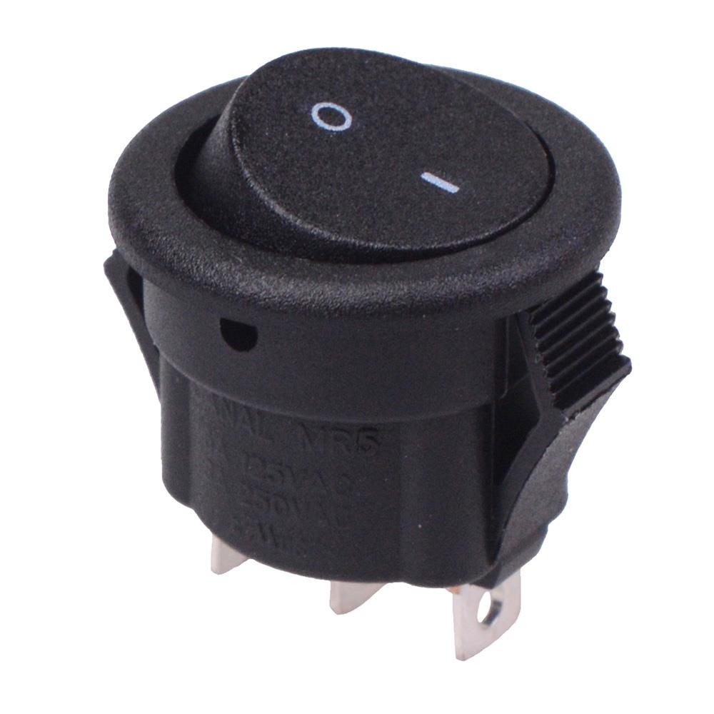 10 x Miniature On-On 15mm Round Rocker Switch SPDT 3A 250VAC