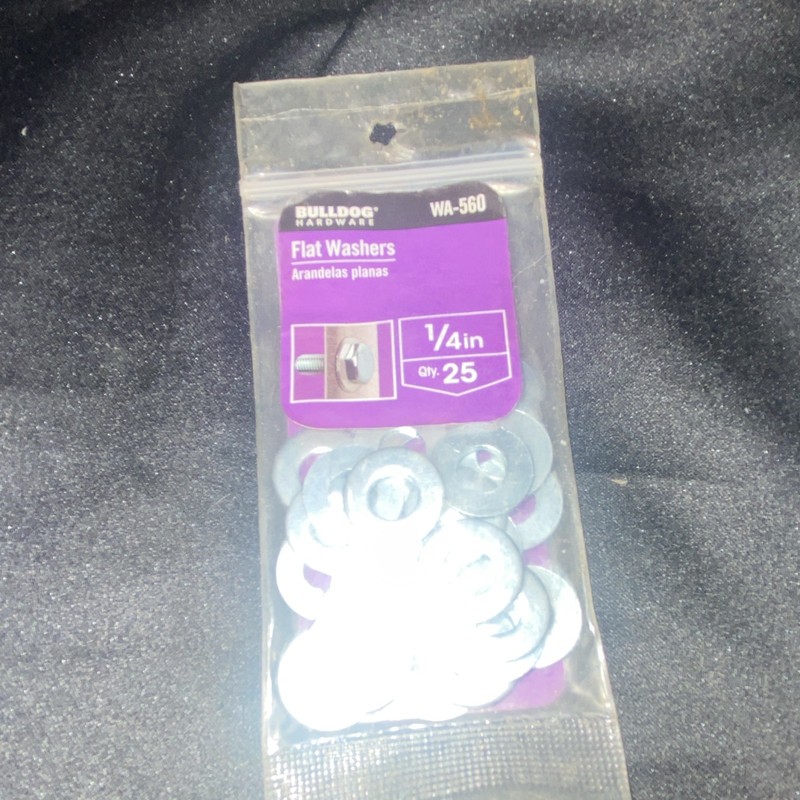 Bulldog Hardware WA-560 Flat Washers, 1/4 in Hole, 25 Pack, Inch