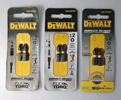 DEWALT FlexTorq Impact Driver Bit Lot Phillips #2 #3 Torx T30 6 Packs New
