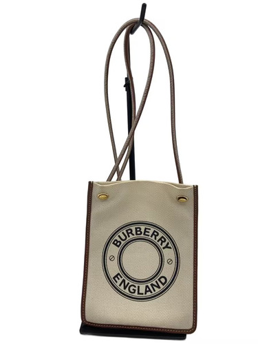 BURBERRY LONDON Small Logo Graphic Cotton Shoulder Bag, Canvas, BRW (Plain)