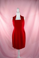 Talbots Red Sleeveless Midi Dress | Square Neck | 6P Petite