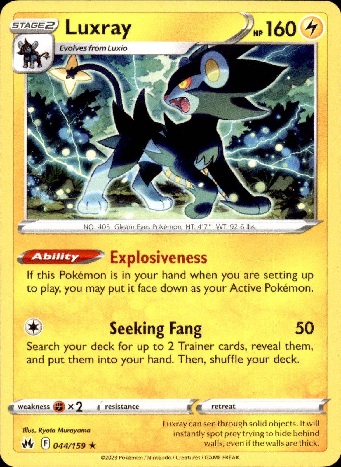 Luxray (44) 044/159 Rare - Pokemon SWSH: Crown Zenith