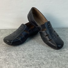 Vntg Naturalizer Floriza Slip On Leather Shoes Women's size 8 1/2 M Black