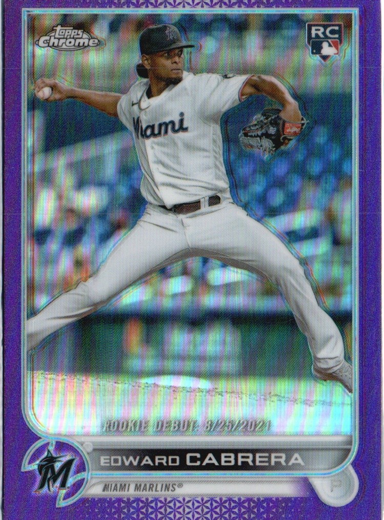 2022 Topps Chrome Update #USC87 Edward Cabrera Purple Refractor